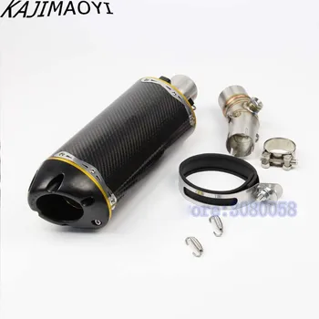 

Slip-On Motorcycle Exhaust Carbon Fiber Two Brothers Muffler For Kawasaki ER6N ER6F Ninja 650 With Middle Link Pipe