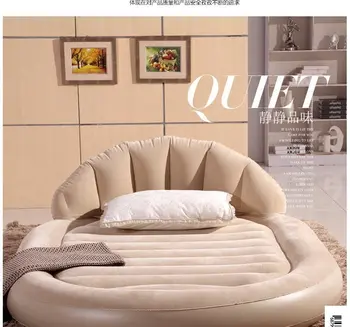 

Oversized Luxury Round Home Air Mattress Backrest Single Double Air Bed Double Inflatable bed 1.5 Meters Wide