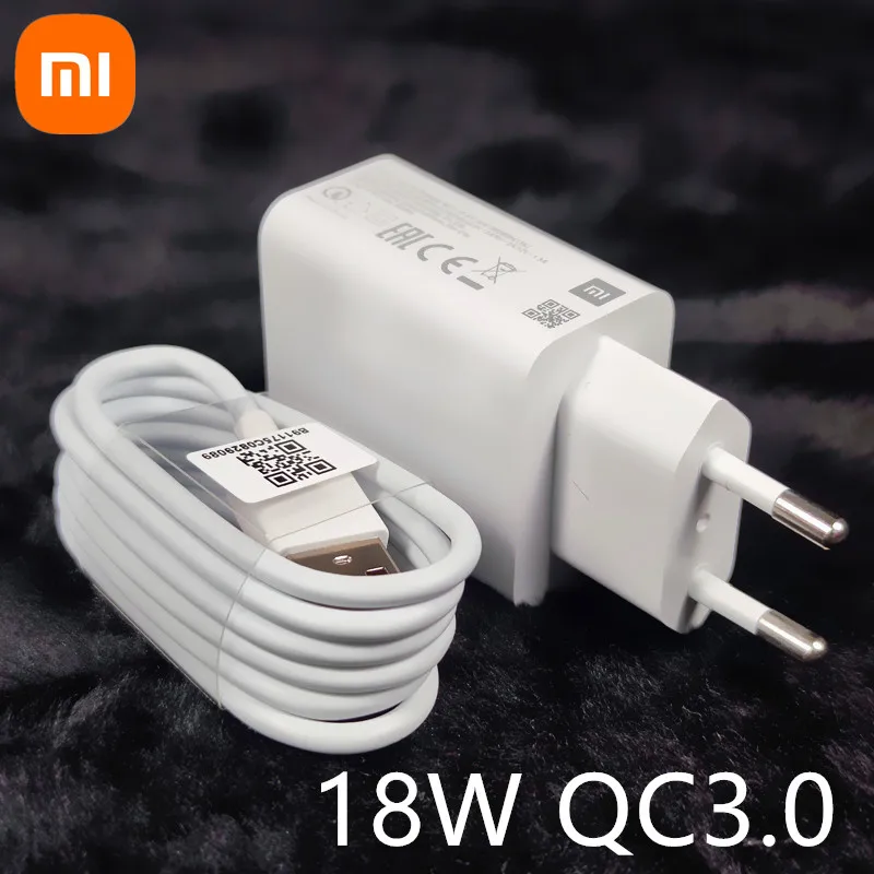 Xiaomi mi6 Fast Charger 18W QC3.0 Power Adapter USB Type C Cable For Mi 9se 8 lite se 6 9T A1 A2 Redmi Note 7 8  9s K20 k30 Pro 65 watt charger phone