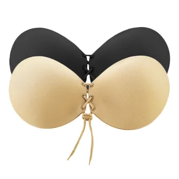 

New Fashion Women Silicone Bra Invisible Push Up Stick On Self Adhesive Front Lacing women's fly Bras Strapless backless