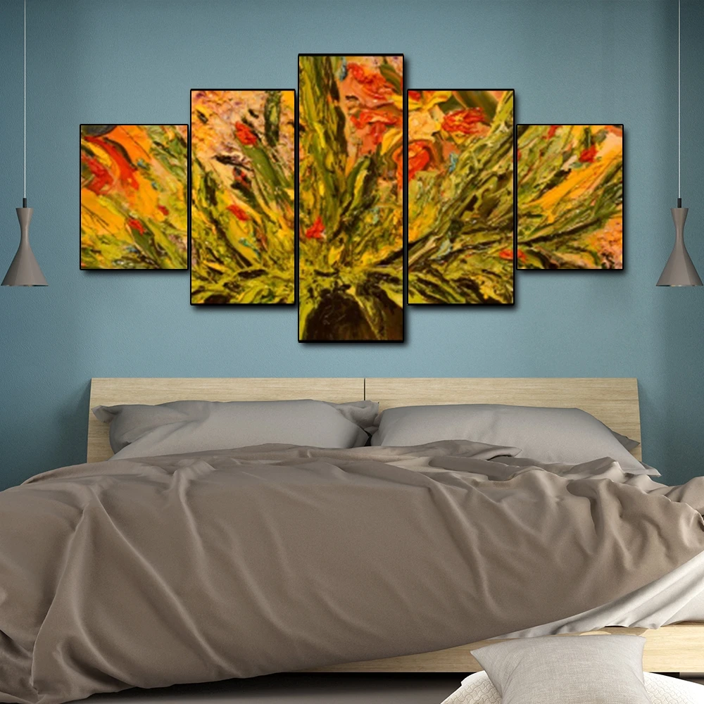 Canvas Art Oil Painting Abstract flowers Art Poster Picture Wall Decor Modern Home Decoration For Living room Office