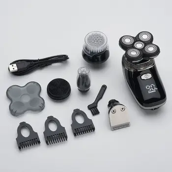 

5 in 1 Electric Hair Clippers for Men Nose Beard Trimmer Cordless USB Rechargeable LED Display Multifunctional Razor Travel