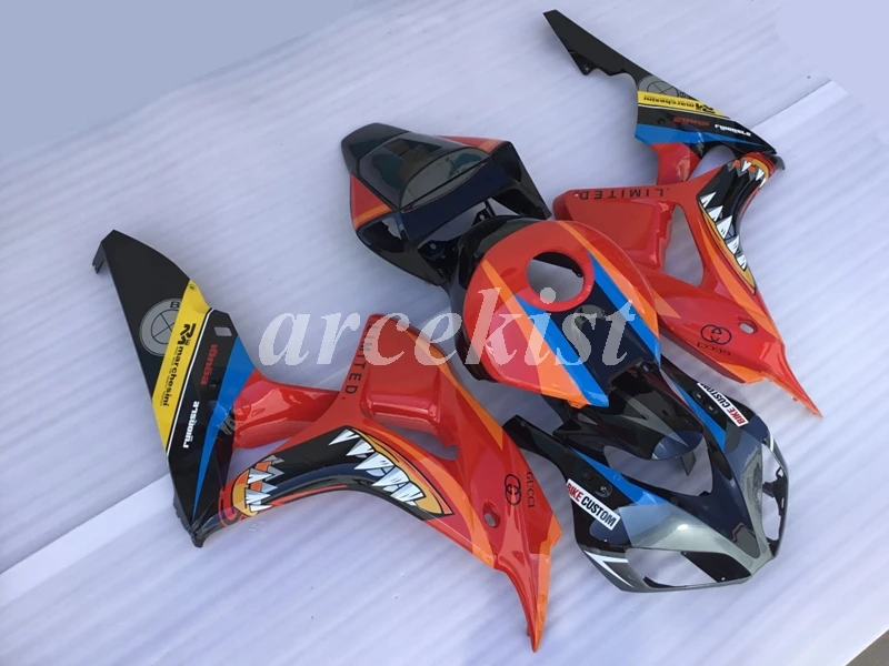 4 подарки литья под давлением ABS Обтекатели комплект подходит для CBR1000RR 2006 2007 06 07 1000 RR CBR1000 Кузов Набор холодный красный акула