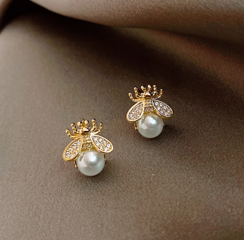 S925 Sliver Women Retro Elegant Simple Studs Earrings Pearl Jewelry Accessories | Украшения и аксессуары