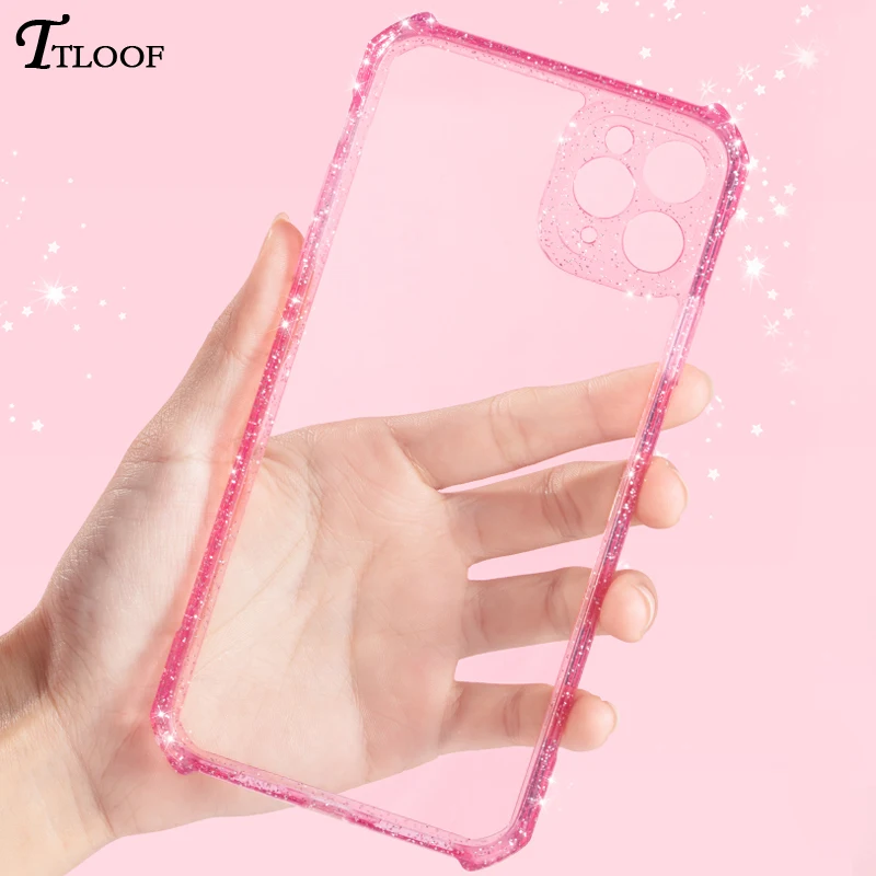 TTLOOF Glitter Clear Case For iphone 11 Pro Max Shockproof Bumper Transparent 7 8 Plus X XR XS soft cover |