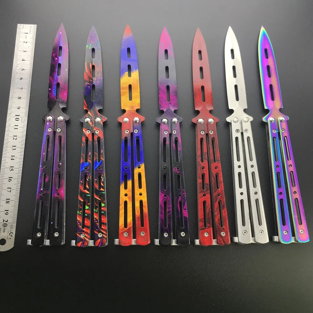 Новый складной нож бабочка тренировочный не острый для косплея Karambit Бесплатные