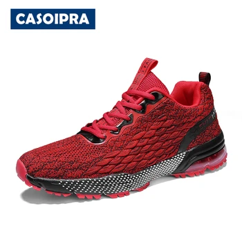 

CASOIPRA Lightweight Sport Shoes for Men Flyknit Breathable Trainer Sneakers Running Lace Up Casual Shoes Zapatillas Hombre