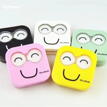 

Smile Lens Case with Stick Mirror Set Contact Lens Partner Container Storage Holder