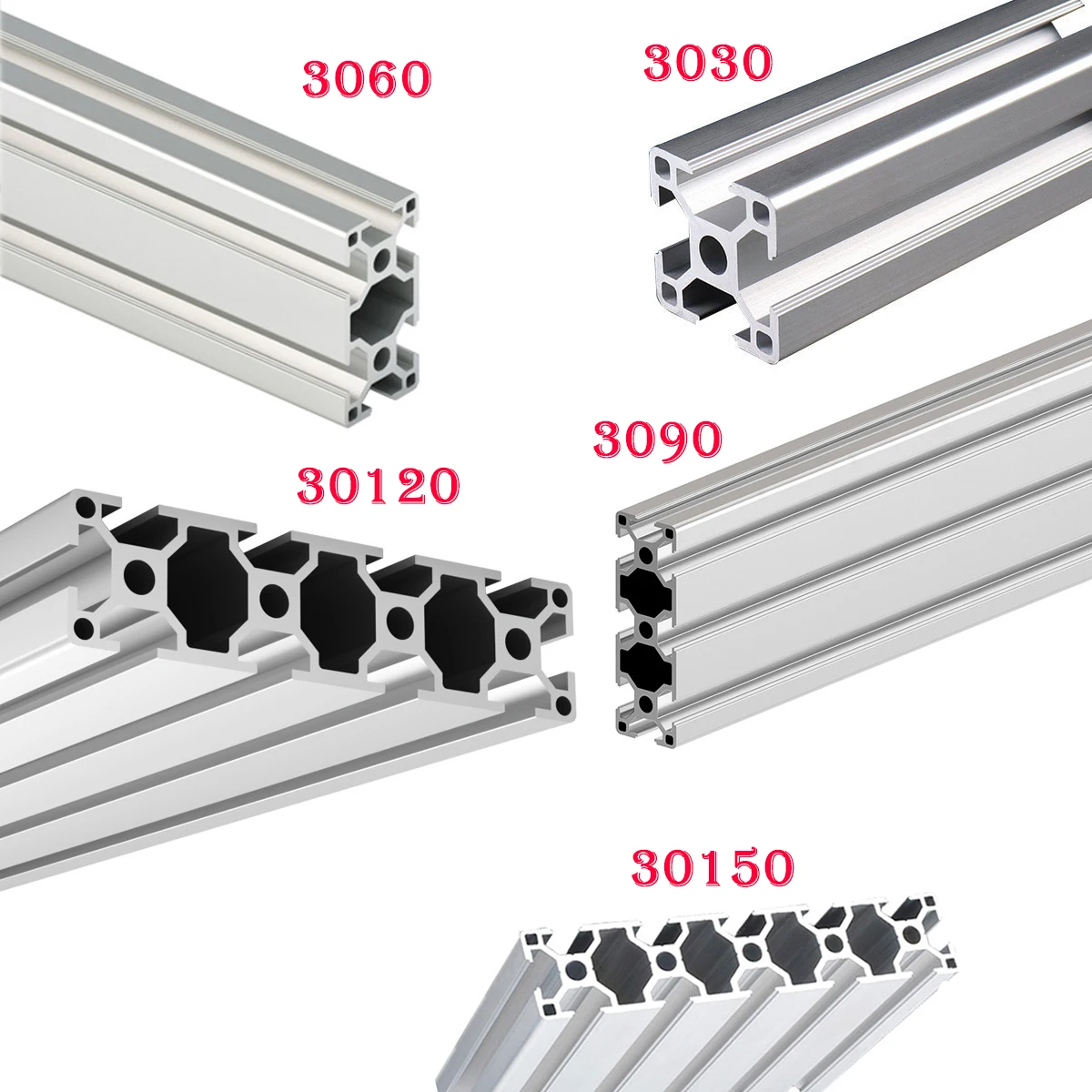 1pc 3030 3060 3090 30120 30150 T-Slot Aluminum Profile European Frame Standard Anodized For CNC 3D Printer Part Workbench Camera aluminum profile