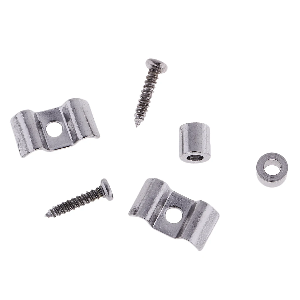 4 Pairs Guitar Roller String Tree Guide Retainer for ST SQ Guitar Electric Guitar Parts Instrument Accessories - Silver 