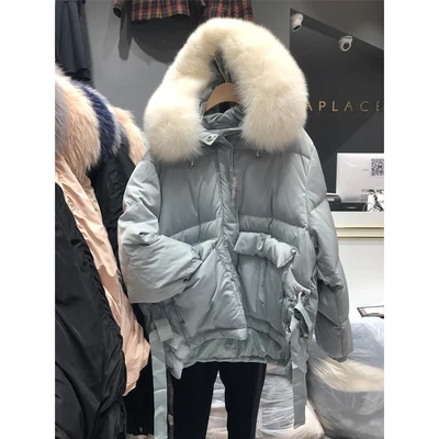 Photo Color Новая Корейская версия зимняя куртка с большим меховым воротником из хлопка Женская Толстая теплая зимняя куртка большого размера Женская cc1130 - Цвет: Photo Color