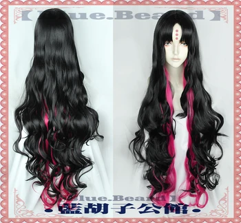 

Fate Extra CCC Sesshoin Kiara Cosplay Wigs High-temperature Fiber Synthetic Hair Black Pink Long Curly Hair+free hair cap