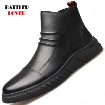 

2019 men shoes designer Genuine Leather 100% wool lining winter Keep warm outdoor Ankle Boots Mens Snow Boots Casual Sneakers