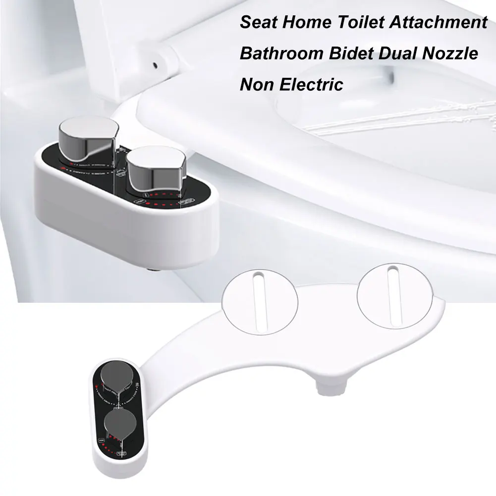 

Sanitation Multipurpose Toilet Attachment Home Wash Seat Manual Adjustment Self-cleaning Non Electric ABS Bidet Dual Nozzle