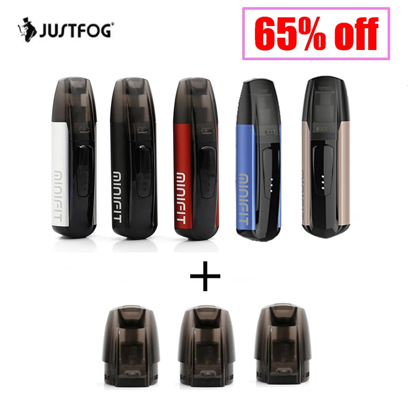 Baratos Original JUSTFOG MINIFIT Kit de Inicio 370mAh todo en una pluma vape kit pk brisa kit con MINIFIT 1,5 ml Cápsula de cartucho