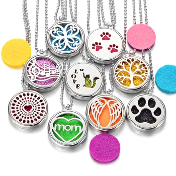 

Aroma Diffuser Necklace Open Antique Vintage Lockets Pendant Perfume Essential Oil Aromatherapy Locket Necklace With Pad VA-1027