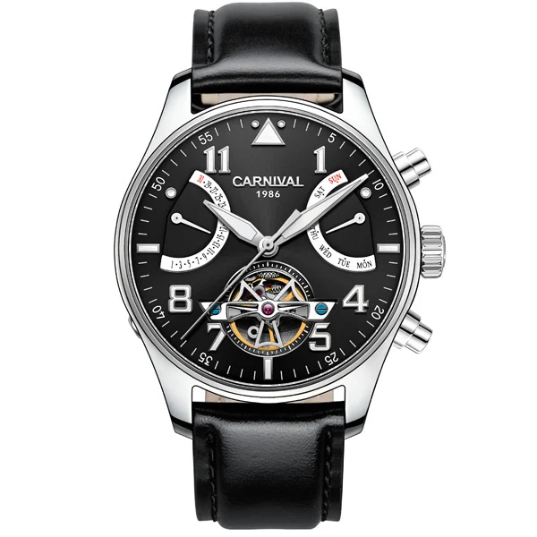 Relojes hombre мужские s часы лучший бренд класса люкс автоматические механические часы мужские водонепроницаемые Tourbillon карнавальные часы - Цвет: Слоновая кость