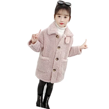

2020 New Autumn Winter Girls Solid Color Beautiful Wool Coat Coat