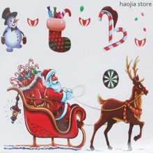 Новые рождественские украшения своими руками Наклейка для домашнего декора рождественские, оконные, на стекло ПВХ Наклейка на стену