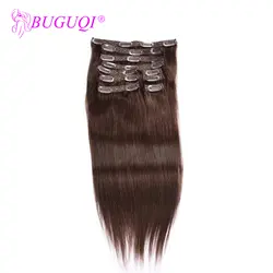 BUGUQI заколки для волос человеческие волосы для наращивания бразильские #4 Remy 16-26 дюймов 100 г волосы для наращивания