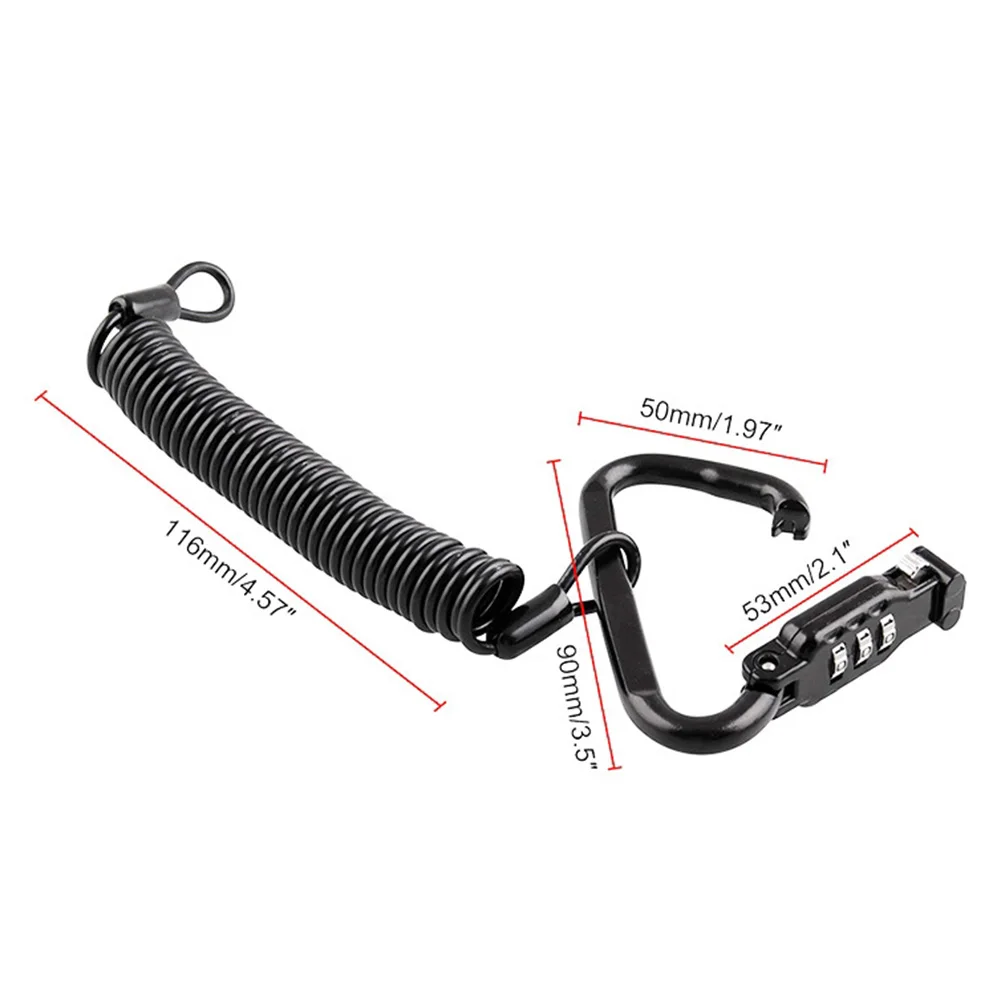 Мотоциклетный шлем замок & кабель черный Жесткий комбинированный штифт карабин 3