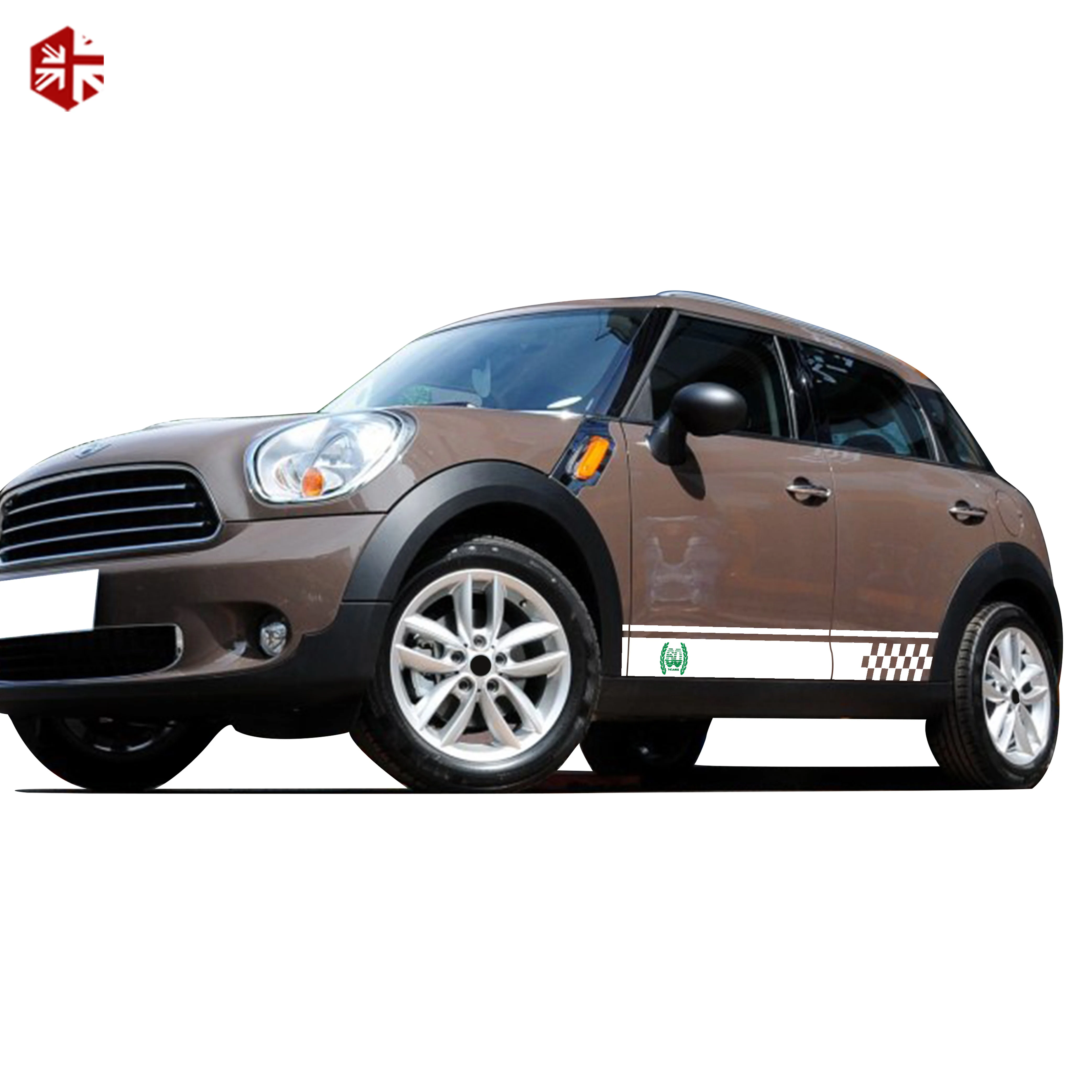 2 Pcs 60th Anniversary Decal Car Door Side Stripes Sticker For MINI Cooper Countryman R60 2010-2016 JCW One Accessories