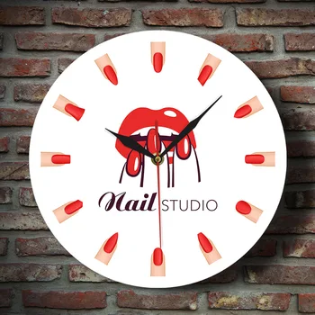 

Cute Nail Pattern Acrylic Hanging Clock Living Room Simple Clock Pocket Watch Creative Wall Clock