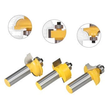 

Hot 3PCS Glass Door Router Bit Kitchen Cabinet Doors Round Over Bead 1/2" Shank 1/2" Blade Wood Cutter for Wood Drilling