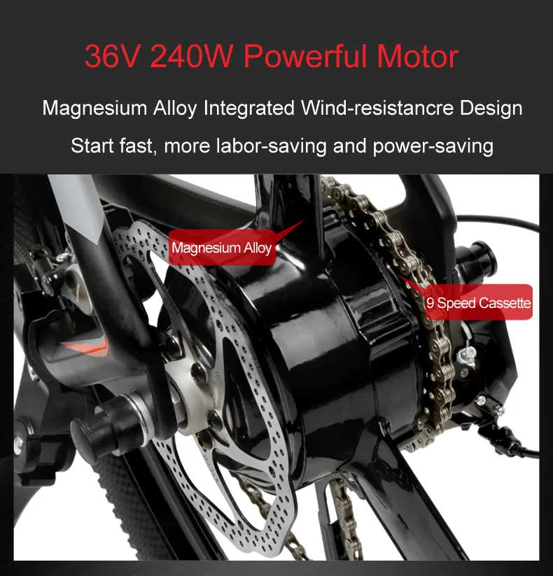 Top S600 26 Inch Electric Bicycle 240W 36V Removable Battery Lightweight Carbon Fiber Frame Torque Sensor Pedal Assist Ebike 3