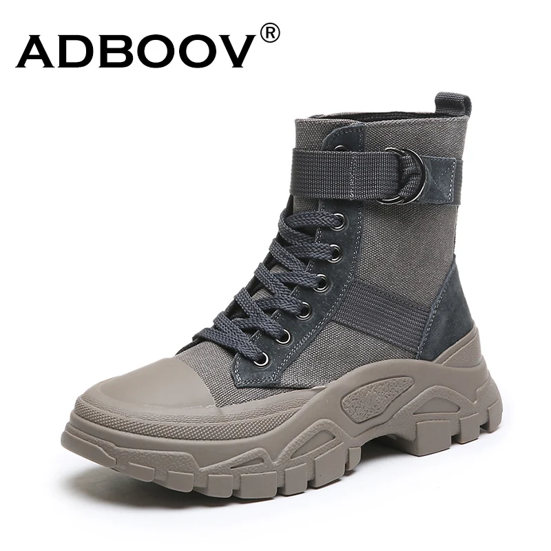 Женские ботинки с высоким берцем ADBOOV парусиновые сапоги Martens для осени и зимы |