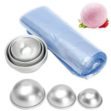 12 шт DIY металлические формы бомбы для ванны+ 200 шт термоусадочные мешки мыло 3D шаровая форма DIY инструмент для купания, аксессуары 3 размера