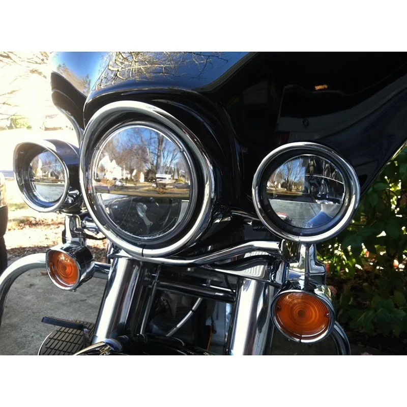 

1Pcs 7 Inch Headlight Trim Ring Head Light Lamp Visor Motorcycle Headlight Chrome Decorate Compatible for Touring Trike F