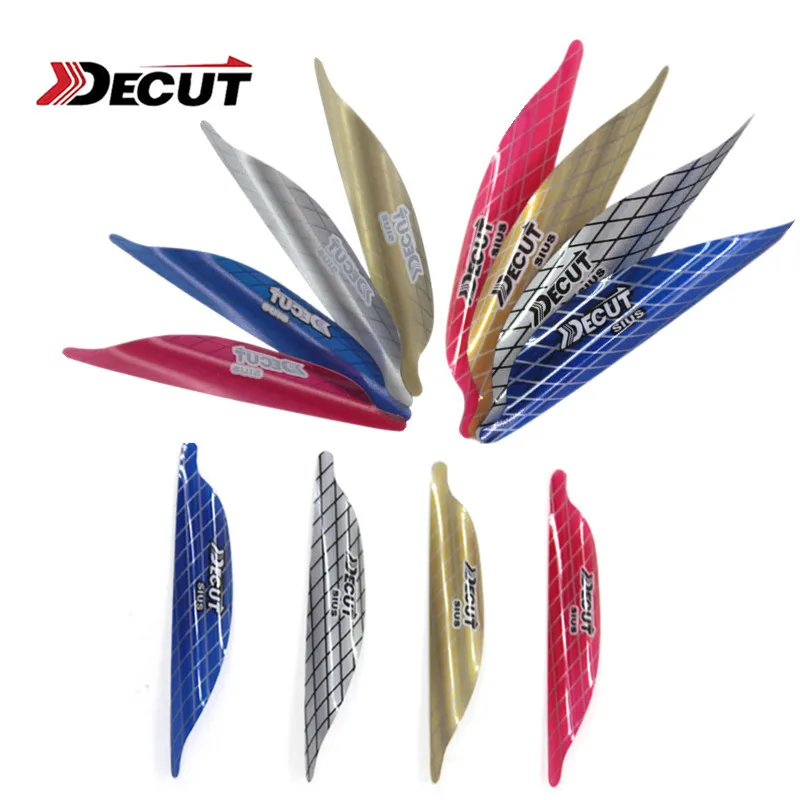 

100 pcs Decut Spin Feather 1.75 inch/2 inch Fletching For Hunting Shooting Arrow Vanes Fit For Caron Arrow And Aluminum Shaft