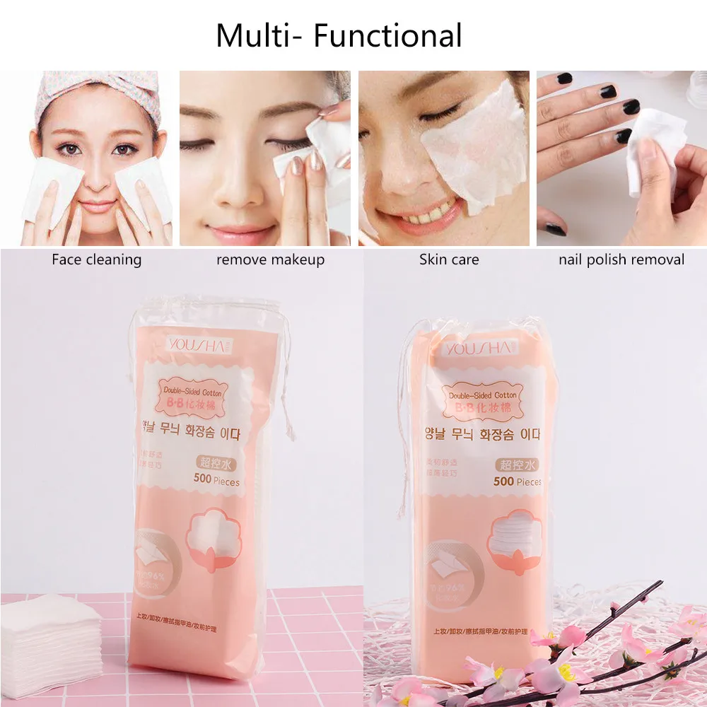 500PCS Korean Facial Organic Cotton Pads Facial Cleaning Nail Polish Remover Cosmetic Tissue Makeup Cotton Skin Care Tools (33)
