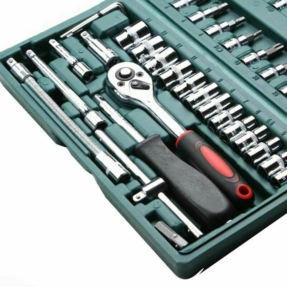 Set Socket Wrench Kit Car Auto Ratchet Torque Extension bars Bit adaptorHand Tool Sets