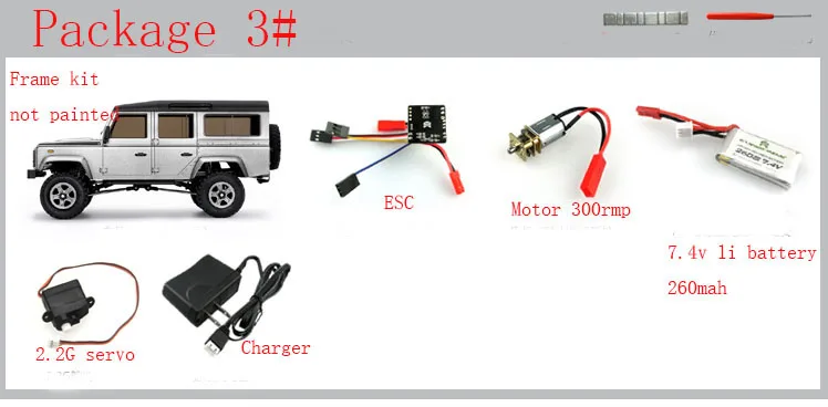 package 3 Orlandoo Hunter Радиоуправляемый гусеничный модель OH32A03 для Land Rover Defender 1:32 Мини-альпинистский автомобильный комплект Собранный четырехколесный привод DIY запчасти - Цвет: package 3