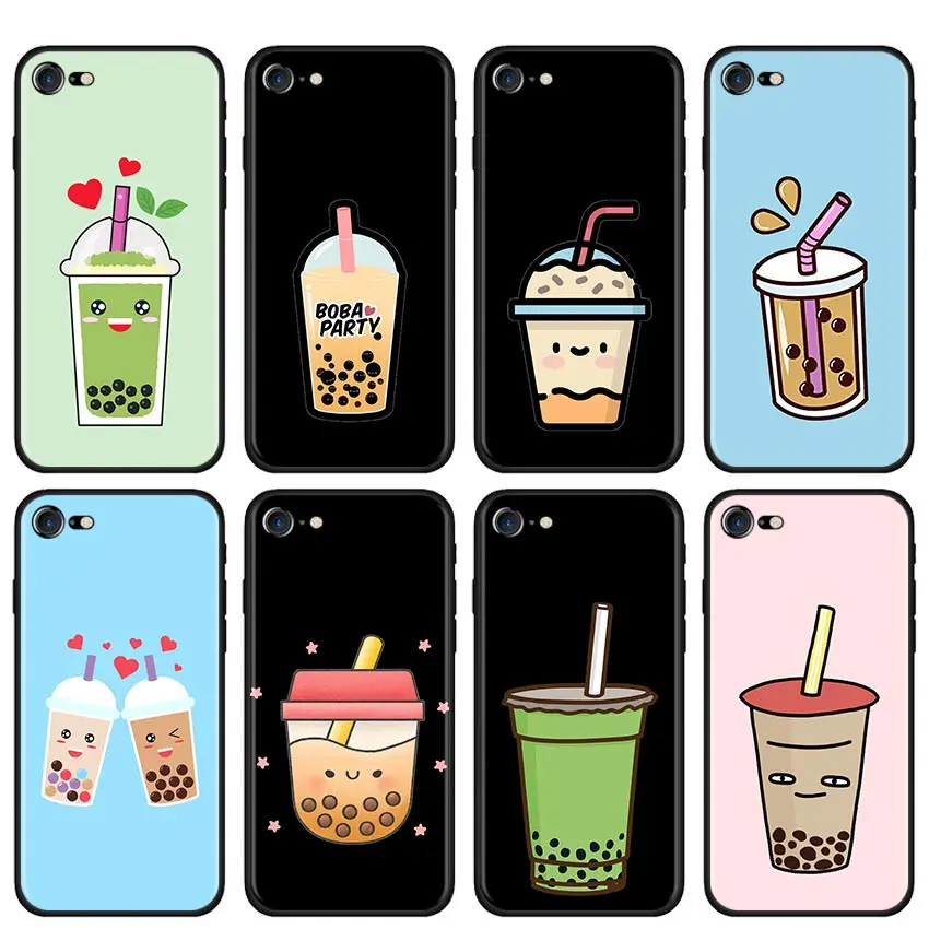 

Phone Case for iPhone 11 7 8 XR SE 2020 X XS MAX 11 Pro Max 5 5s 6 6s 7 8 Plus Soft Cover Rabbit Drinking Pearl Milk TPU Cases