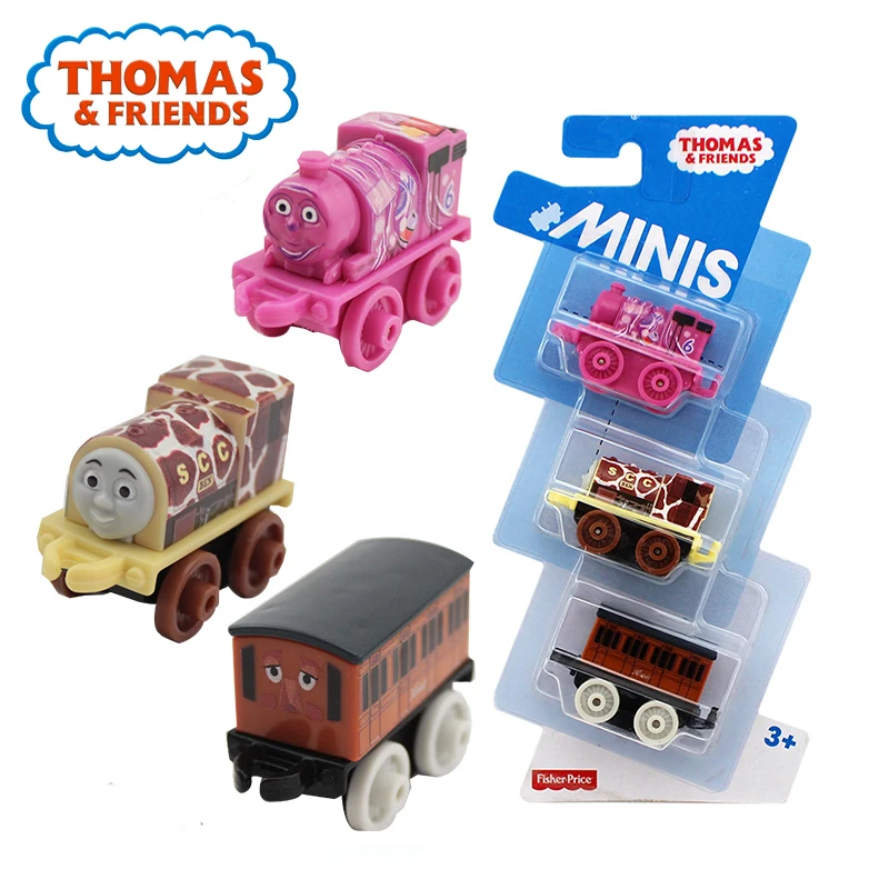 Паровозик Thomas& Friends Minis, 3 шт. в упаковке, литая под давлением игрушка, персонаж Джеймс Перси, паровозик, мини-игры, карманные игрушки CHL60 Brinquedo для детей