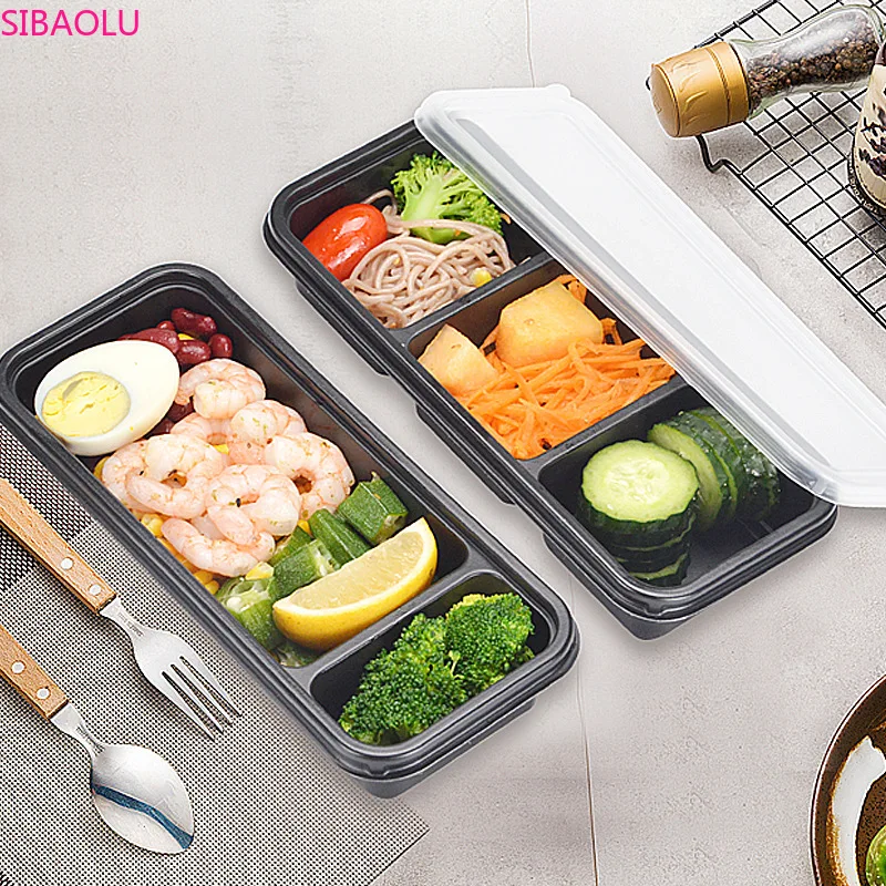 10pc 500ml Single-double Three-box Disposable Packing Box Meal Separation Japanese Bento Takeaway for Kitchen | Дом и сад
