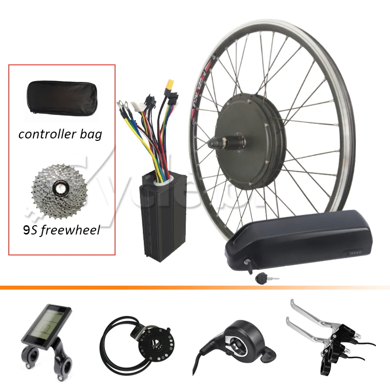 

Hot Selling E BIKE Conversion Kit 48v 1000w Cassette Motor Wheel Electric Bicycle Conversion Kit With 48V 12.5AH Lithium Battery