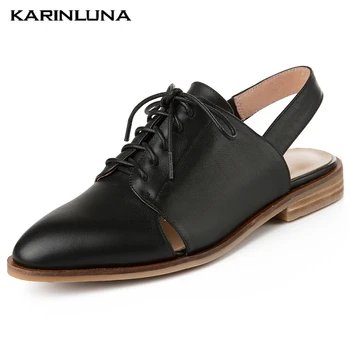 

Karinluna New Arrival Fashion Genuine Leather Slingback Summer Women Shoes Sandals