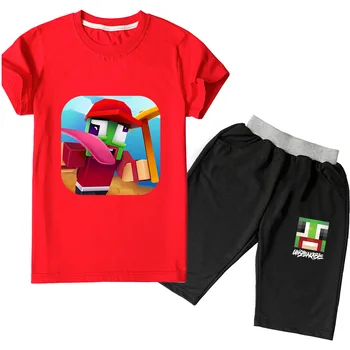 

UNSPEAKABLE New Cartoon Short Sleeved Shorts Two Pieces Children Clothes Christmas Clothes Boys and Girls Sports Suits3-16years