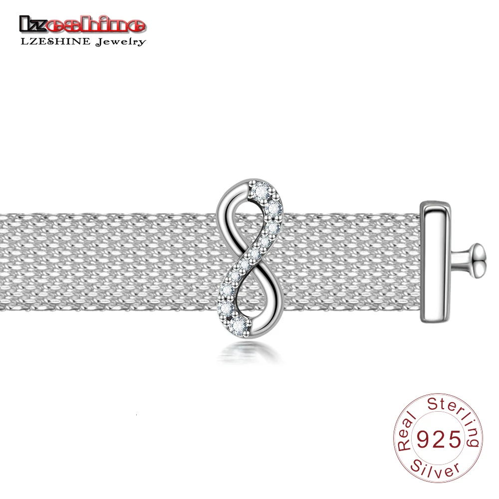 

LZESHINE Sparkling Infinity Clip Charm 925 Sterling Silver Charm Fit Original Pandora Reflexions Bracelet Women Jewelry Gifts