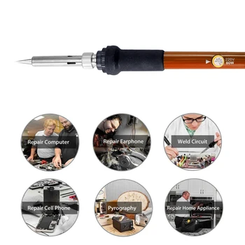 

New 60W Professional Electric Adjustable Temperature 200-450C Soldering Iron Welding Repair DIY Hand Tool