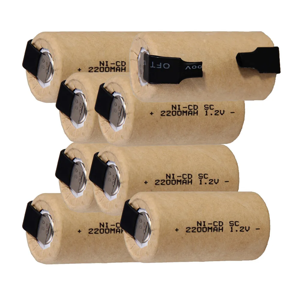 8 шт SC батареи 2200mah 1,2 v subc nicd батареи случайный цвет