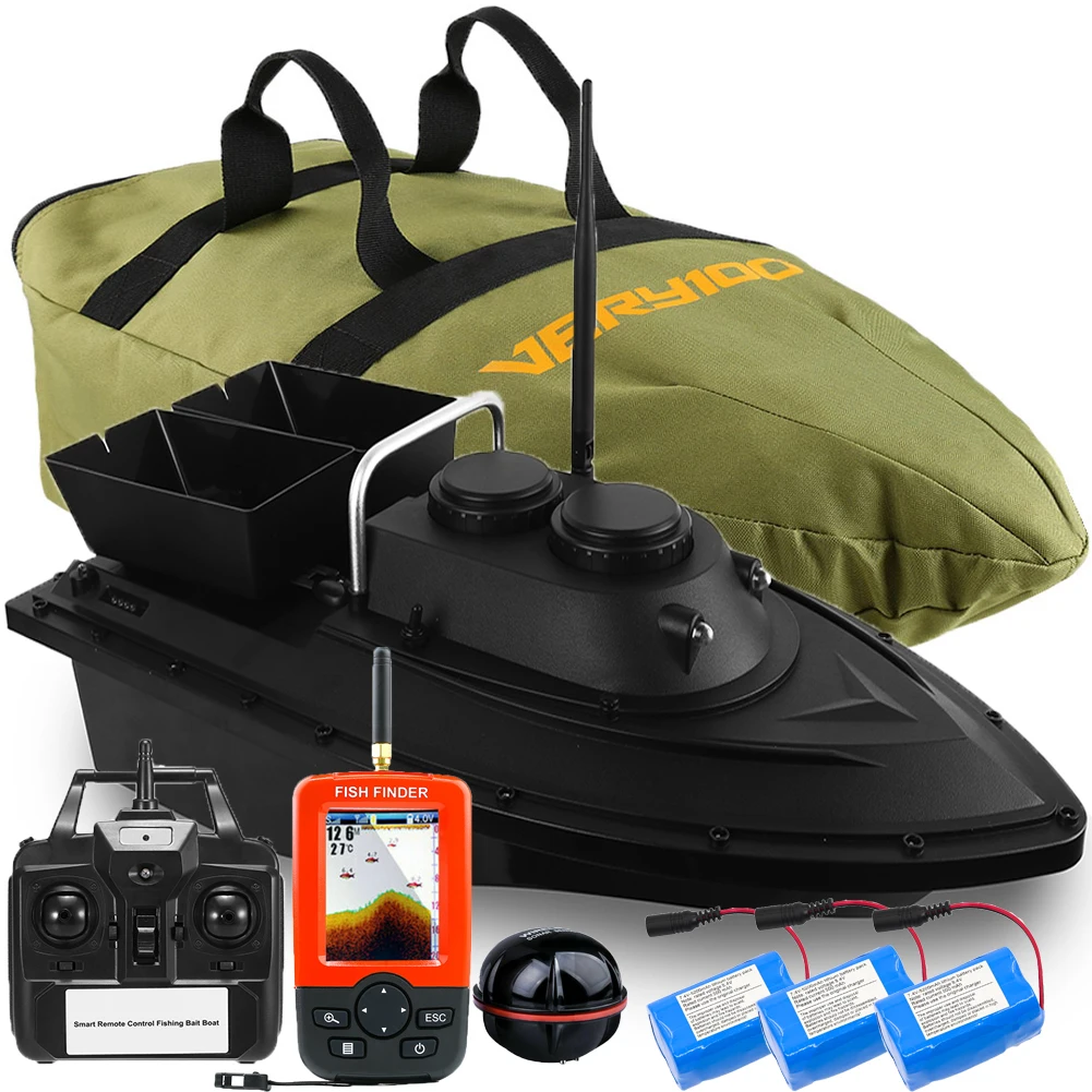 500M Red Wireless RC Fishing Bait Boat With 2 Motor Boat Bag 2 Spare Battery 