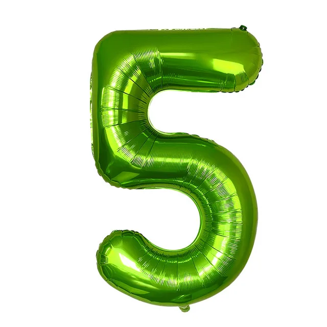 1 компл. Супер герой Халк фольгированные шары зеленые латексные шары с днем рождения украшения шар детские игрушки для мальчиков балоны подарки Globos - Цвет: 40inch number 5