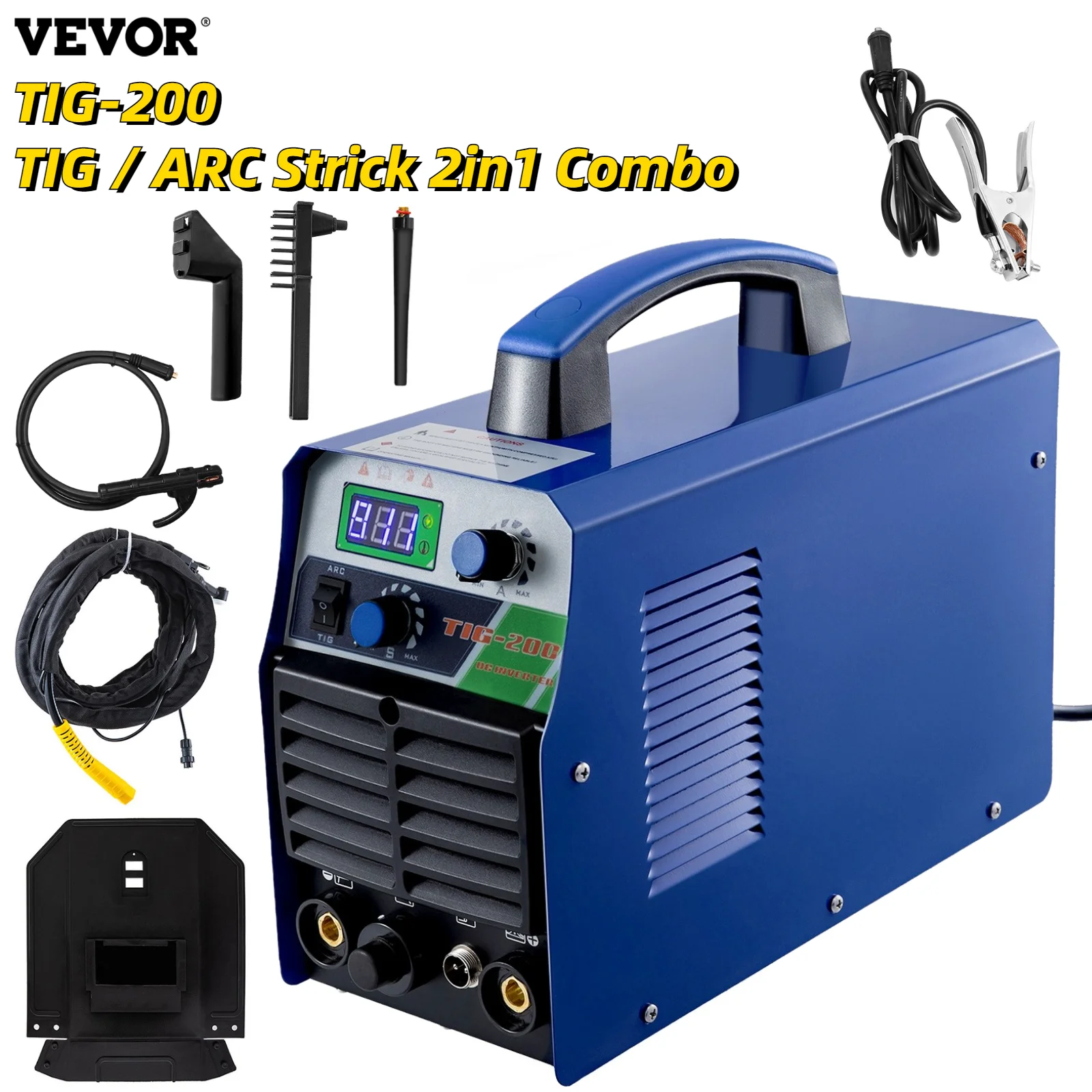 VEVOR TIG/ARC Stick 2 в 1 комбинированный Инвертор постоянного тока сварочный аппарат 200 А