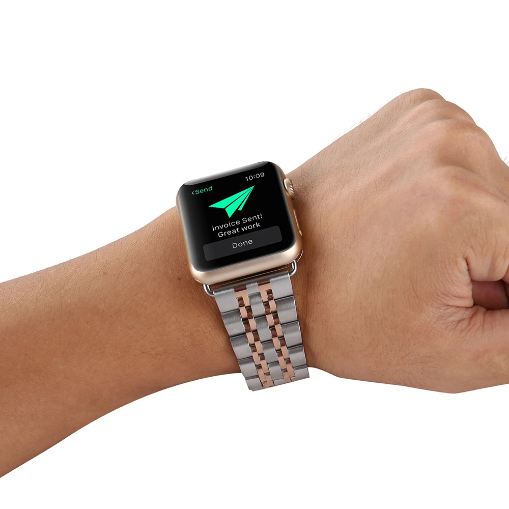 Ремешок из нержавеющей стали для Apple Watch Series 5 4 3 2 1 44 мм 40 мм сменный ремешок для iWatch ремешок 38 мм 42 мм металлический ремень