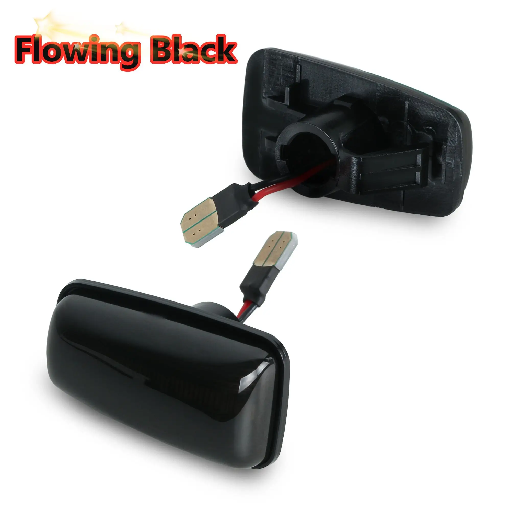 Flowing black 2 шт., движущаяся Поворотная лампа, светодиодный динамический боковой маркер, боковой ретранслятор, светильник для citroen Berlingo Jumpy Saxo Xantia Break Xsara - Испускаемый цвет: Flowing black